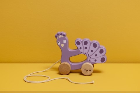 Drewniana zabawka do ciągnięcia - Paw Trixie Baby
