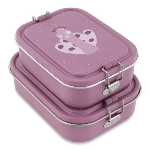 Duży stalowy lunch box - Paw Trixie Baby