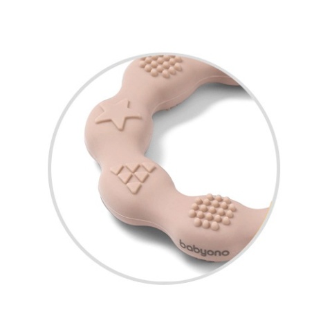 Gryzak silikonowy Babyono Ring beżowy