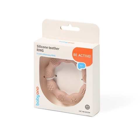 Gryzak silikonowy Babyono Ring beżowy