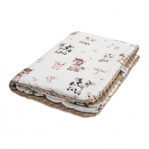 Kocyk Przedszkolaka Light bawełna minky 100x150 Farma