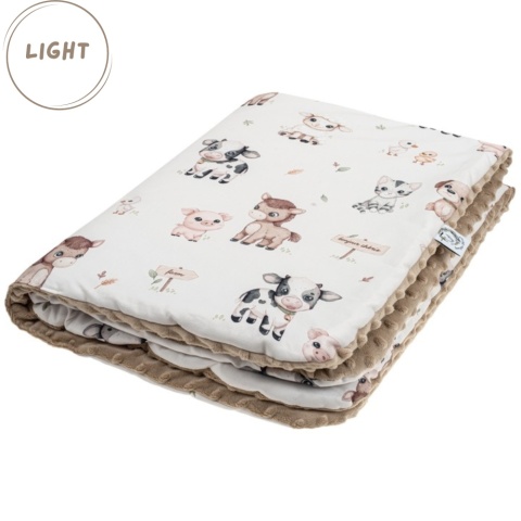 Kocyk Przedszkolaka Light bawełna minky 100x150 Farma