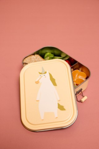 Duży stalowy lunch box - Jednorożec Trixie Baby