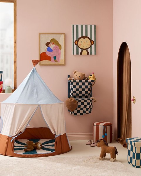 Kid's Concept - pufa cylindryczna ze schowkiem, brązowy