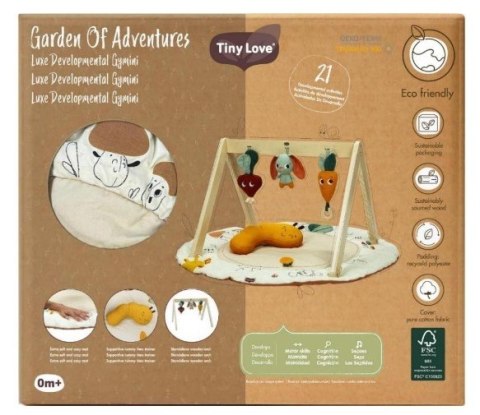 Gimnastyka/mata edukacyjna z drewnianym stojakiem - Garden of Adventures Tiny Love