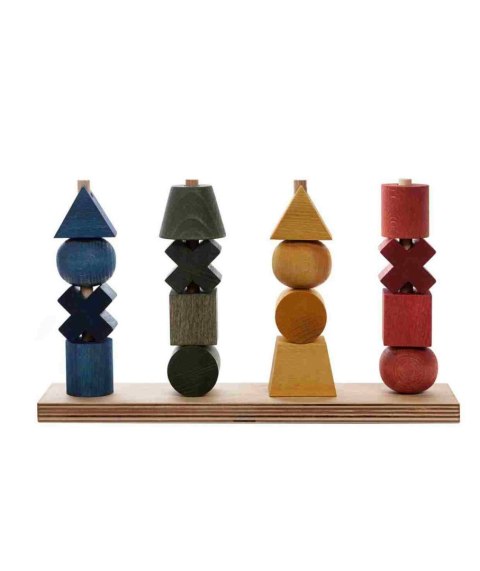 Wooden Story Drewniana Układanka Płotek XL - Kolorowa