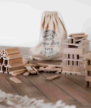 Wooden Story Drewniane Klocki Architektoniczne w Worku - 200 elementów