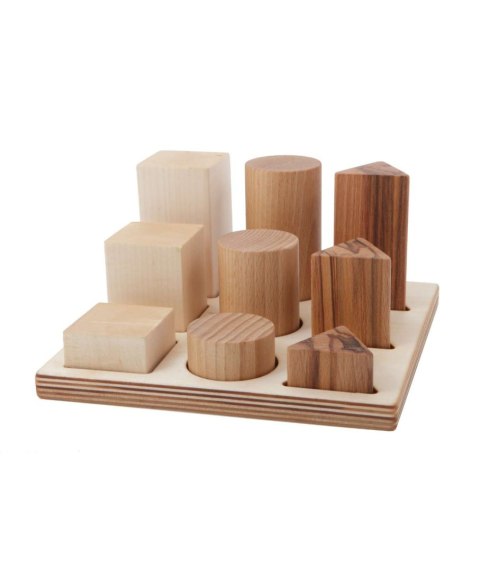 Wooden Story Drewniane Klocki do Sortowania Kształtów - Naturalne XL