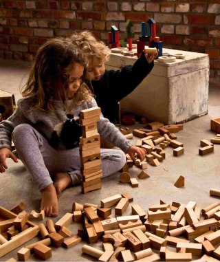 Wooden Story Drewniane Klocki w Skrzynce - Naturalne, 54 Elementy