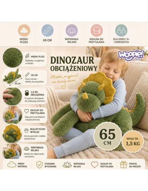 Pluszak obciążeniowy Dinozaur 65 cm 1,5 kg Woopie Przytulanka sensoryczna