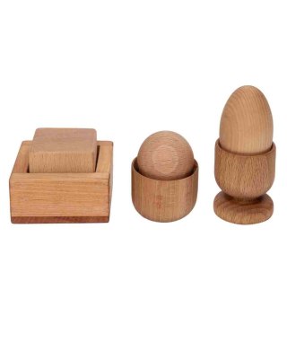 Wooden Story Zestaw Montessori Jajko, Kula i Kwadrat