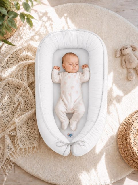 Kokon niemowlęcy dwustronny kojec otulacz Premium MY SWEET BABY- biały