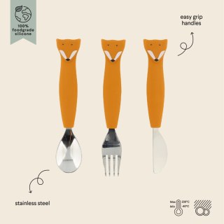 Silikonowy Zestaw Sztućców 3 szt. - Lis Trixie Baby
