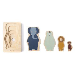 Drewniane Puzzle Warstwowe - Zwierzaki Trixie Baby