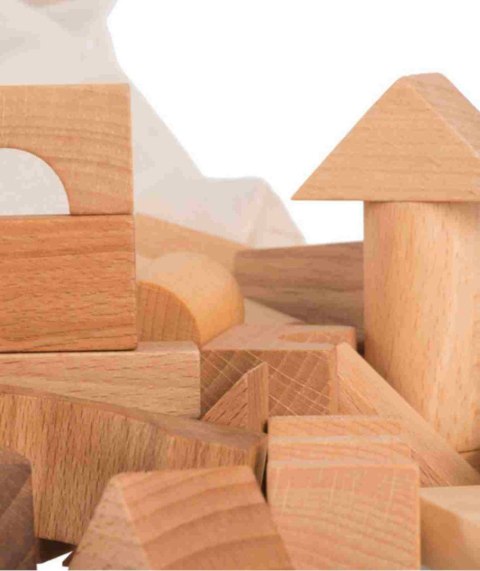 Wooden Story Drewniane Klocki w Worku - Naturalne, 100 elementów