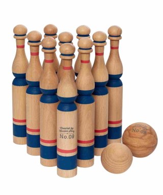 Wooden Story Drewniane Kręgle - Niebieskie 10 szt.