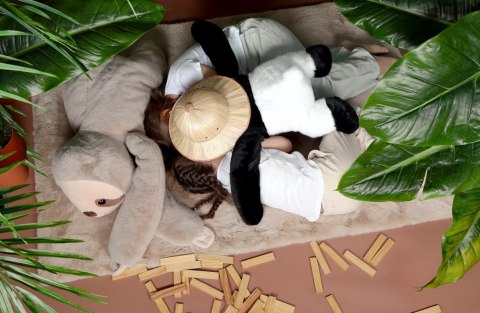DOUDOU - obciążeniowa pluszowa panda Podcoll Histoire d'Ours, 75 cm, czarno-biały
