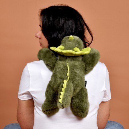 DOUDOU - obciążeniowy pluszowy dinozaur Podcoll Histoire d'Ours, 50 cm, ciemny zielony