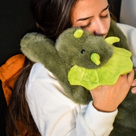 DOUDOU - obciążeniowy pluszowy dinozaur Podcoll Histoire d'Ours, 50 cm, ciemny zielony