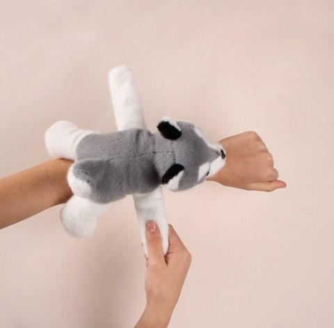 DOUDOU - pluszowa bransoletka slap pies husky Podcoll, Histoire d'Ours, jasny szary