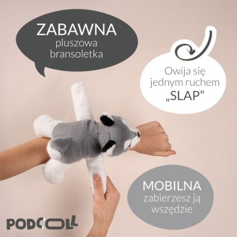 DOUDOU - pluszowa bransoletka slap pies husky Podcoll, Histoire d'Ours, jasny szary