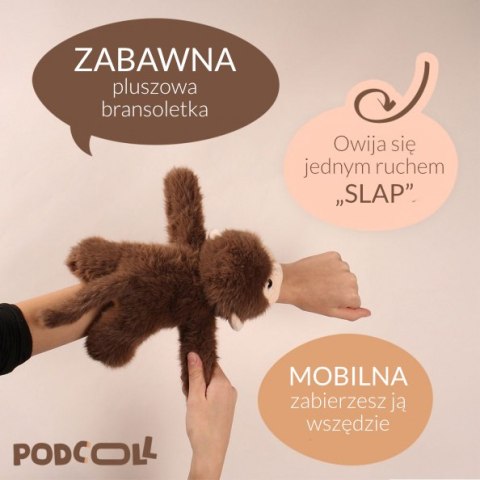 DOUDOU - pluszowa bransoletka slap małpka Podcoll, Histoire d'Ours, brązowy
