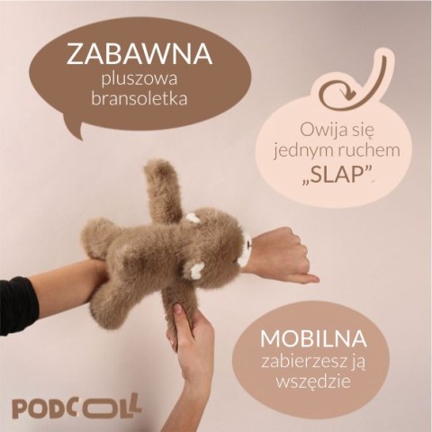 DOUDOU - pluszowa bransoletka slap miś Podcoll, Histoire d'Ours, jasny brązowy