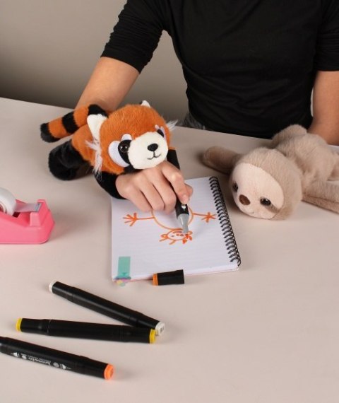 DOUDOU - pluszowa bransoletka slap panda ruda Podcoll, Histoire d'Ours, pomarańczowy