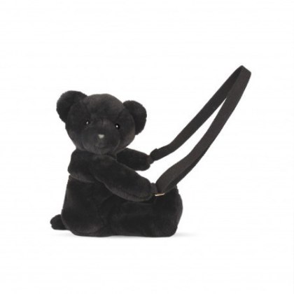 DOUDOU - pluszowa torba na ramię miś, Doudou et Compagnie, czarny