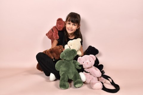 DOUDOU - pluszowa torba na ramię miś, Doudou et Compagnie, kość słoniowa