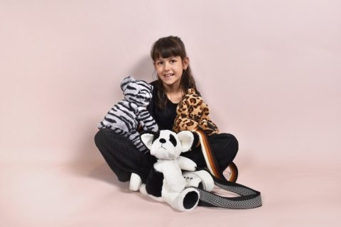 DOUDOU - pluszowa torba na ramię pies, Doudou et Compagnie, czarno-biały