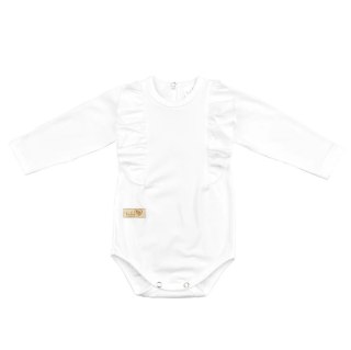 Baby In World Body niemowlęce dł rękaw Falbanka Ecru 68/74