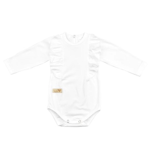 Baby In World Body niemowlęce dł rękaw Falbanka Ecru 68/74