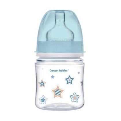 Canpol 35/216 Butelka szerokootworowa antykolkowa Easystart Newborn Baby 120ml niebieskie gwiazdki