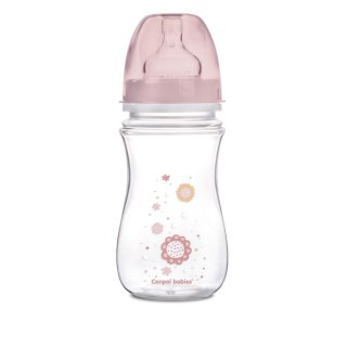 Canpol 35/217 Butelka szerokootworowa antykolkowa Easystart Newborn Baby 240 ml różowe kwiatki