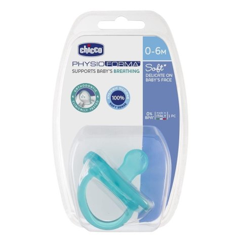 CHICCO Smoczek PHYSIO SOFT silikon 0-6m+ 1 szt blue