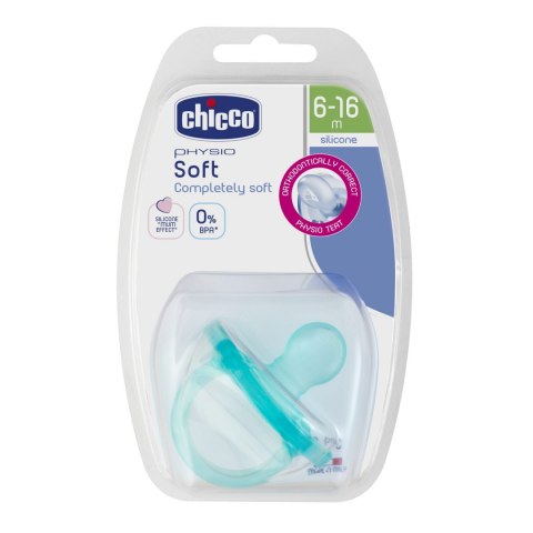 CHICCO Smoczek PHYSIO SOFT silikon 6-16m+ 1 szt blue