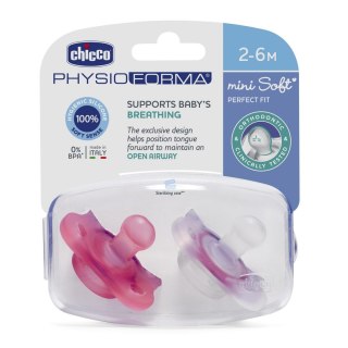 CHICCO Smoczek PHYSIO MINI SOFT silikon 2 szt girl