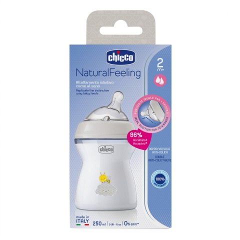 CHICCO Butelka NF plastikowa 2m+ 250 ml neutralna