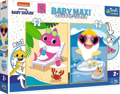 Trefl Puzzle Baby MAXI 2x10 Wesoły dzień rekina