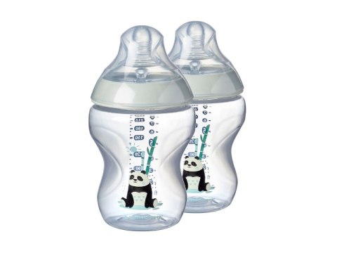 Tommee Tippee 42255002 Butelki dekorowane GIRL/PANDA 2X260ml