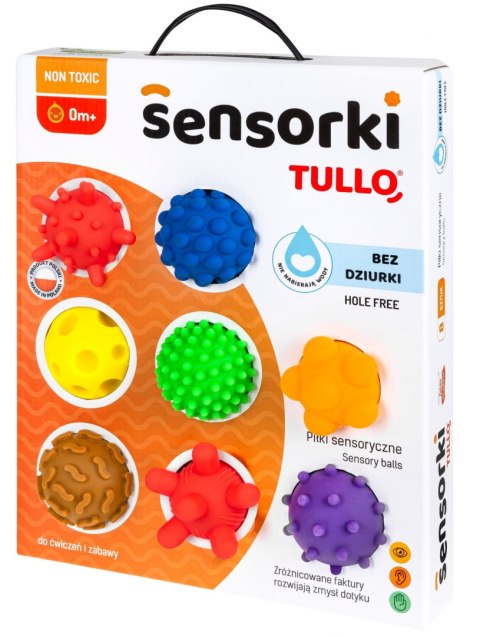 TULLO Piłeczki sensoryczne Sensorki 8 szt bez dziurki