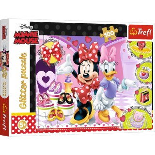 Trefl Puzzle 100 Glitter - Minnie i błyskotki