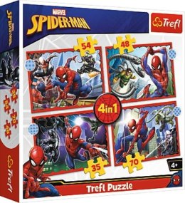 TREFL Puzzle 4w1 Bohaterski Spider-Man