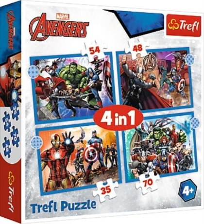 Trefl Puzzle 4w1 Odważni Avengersi