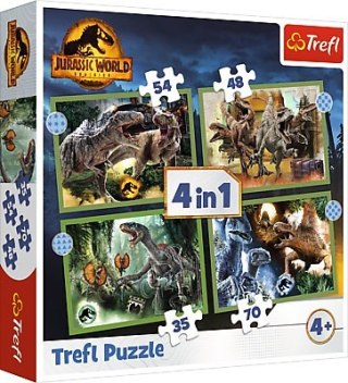 Trefl Puzzle 4w1 Groźne dinozaury