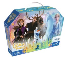 TREFL Puzzle 70 glitter w kuferku - Magiczna przyjaźń / Disney Frozen