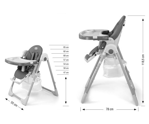 Milly Mally 3765 Krzesełko do karmienia Bueno Grey