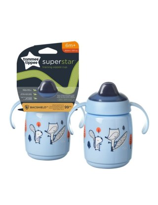 Tommee Tippee 447822 Kubek z uchwytami Superstar 300ml 6m+ niebieski