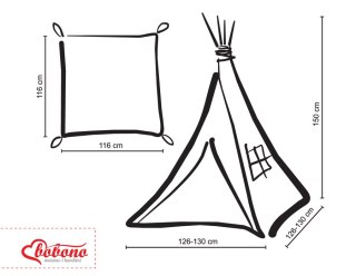 Dwustronna mata do tipi- mini-rozeta miętowa